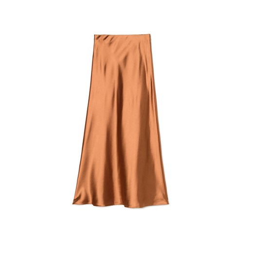 Cropp - Satynowa spódnica maxi - brązowy Cropp M Cropp