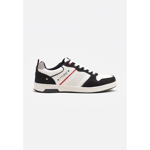 Białe Buty Sportowe Sneakersy z Napisem i Perforacją Arandira ze sklepu born2be.pl w kategorii Buty sportowe męskie - zdjęcie 178141534