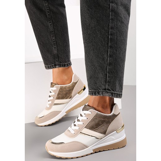 Ciemnobeżowe Sneakersy Anatachus ze sklepu renee.pl w kategorii Buty sportowe damskie - zdjęcie 178141701