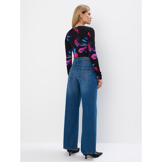 Mohito - Jeansy wide leg - niebieski Mohito 32 Mohito