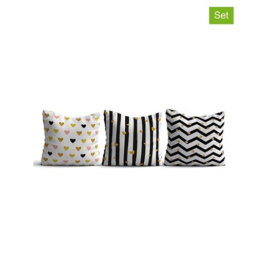 ABERTO DESIGN Poduszki (3 szt.) w kolorze złoto-czarno-białym ze sklepu Limango Polska w kategorii Poduszki dekoracyjne - zdjęcie 178142842