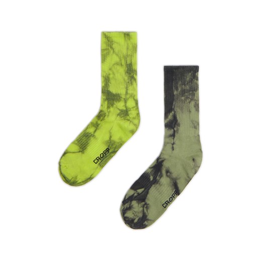 Cropp - 2 pack skarpet z marmurkowym wzorem - zielony ze sklepu Cropp w kategorii Skarpetki męskie - zdjęcie 178143872