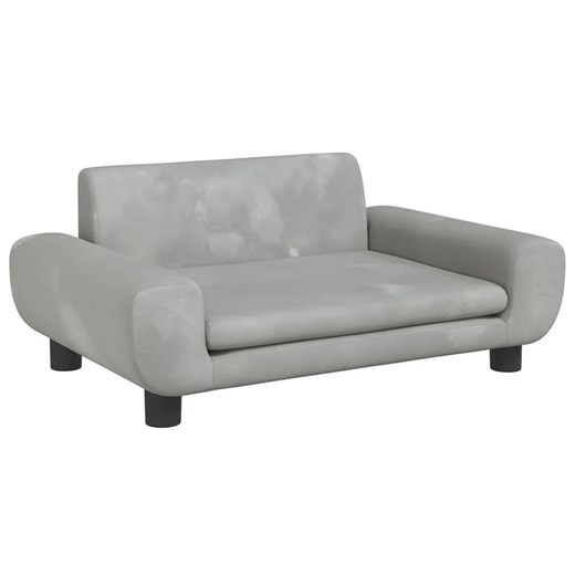 Dziecięca aksamitna sofa dziecięca jasnoszara - Zova ze sklepu Edinos.pl w kategorii Meble dziecięce - zdjęcie 178144004