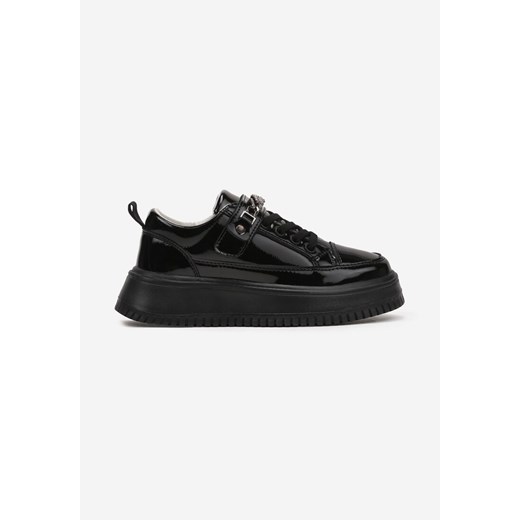 Czarne Lakierowane Buty Sportowe Sneakersy ze Skórzaną Wkładką Lavresia ze sklepu born2be.pl w kategorii Buty sportowe dziecięce - zdjęcie 178147151
