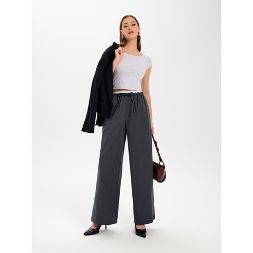Sinsay - Spodnie wide leg - szary Sinsay S Sinsay