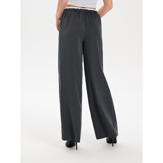 Sinsay - Spodnie wide leg - szary Sinsay L Sinsay