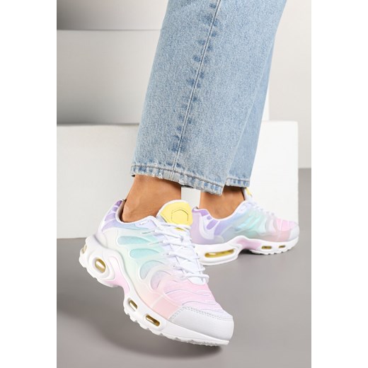 Biało-Różowe Buty Sportowe Sneakersy z Tłoczoną Cholewką Calzivis ze sklepu renee.pl w kategorii Buty sportowe damskie - zdjęcie 178148851