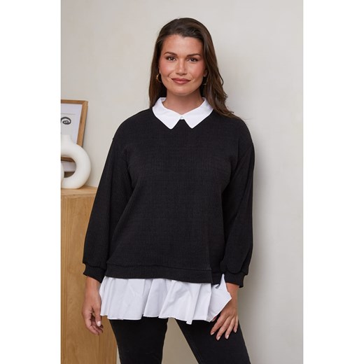 Curvy Lady Sweter w kolorze czarnym Curvy Lady 48/50 Limango Polska wyprzedaż