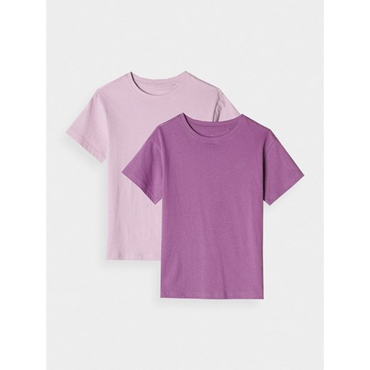 Dziecięcy t-shirt basic (2-pack) 4F 4FJRAW24TTSHU2562 - multikolor ze sklepu Sportstylestory.com w kategorii T-shirty męskie - zdjęcie 178152114