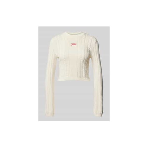 Sweter z dzianiny z wyhaftowanym logo ze sklepu Peek&Cloppenburg  w kategorii Swetry damskie - zdjęcie 178152342