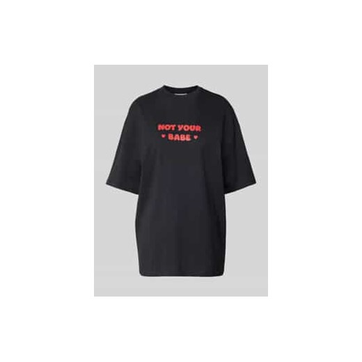 T-shirt o kroju oversized z nadrukowanym napisem ze sklepu Peek&Cloppenburg  w kategorii Bluzki damskie - zdjęcie 178152554