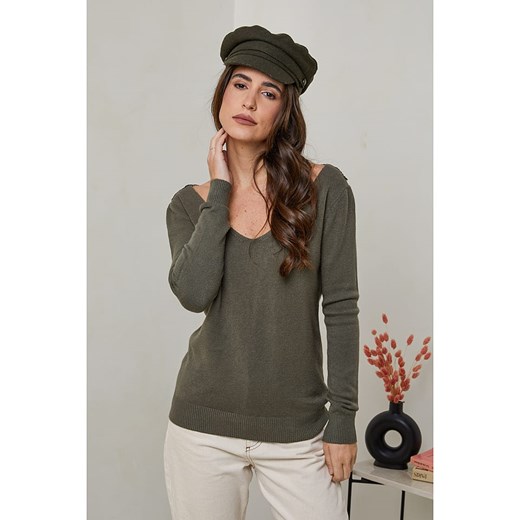 Soft Cashmere Sweter w kolorze khaki Soft Cashmere 34/36 okazja Limango Polska