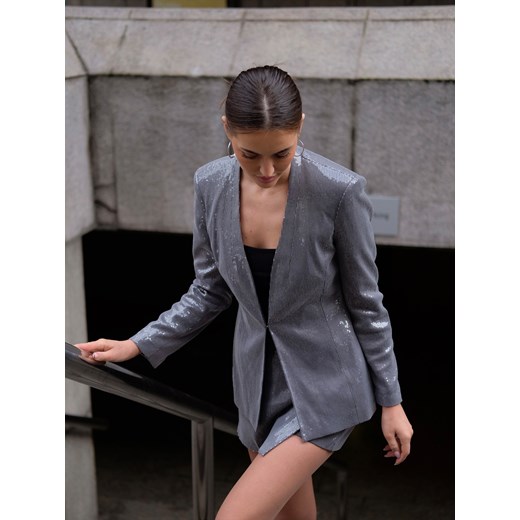 Mohito - Cekinowe spódnico-szorty - szary ze sklepu Mohito w kategorii Spodnie damskie - zdjęcie 178157934