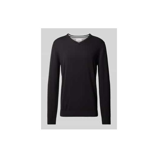 Sweter z dzianiny z dekoltem w serek ze sklepu Peek&Cloppenburg  w kategorii Swetry męskie - zdjęcie 178158081