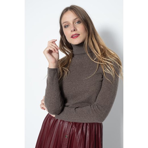 Perfect Cashmere Kaszmirowy golf &quot;Ashley&quot; w kolorze szarobrązowym ze sklepu Limango Polska w kategorii Swetry damskie - zdjęcie 178158411