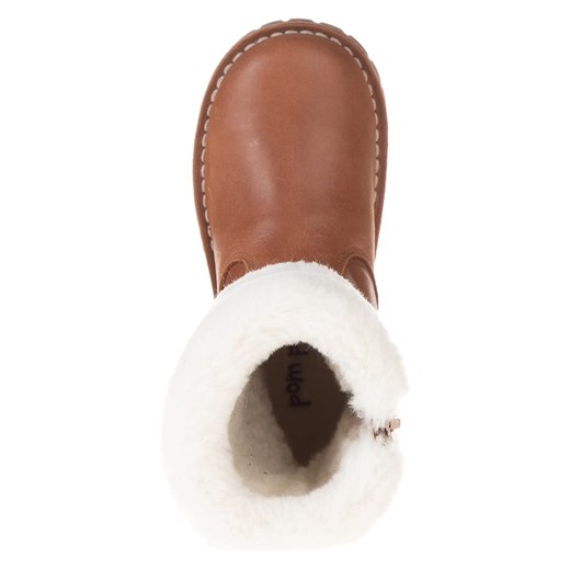 POM POM Skórzane botki zimowe w kolorze jasnobrązowym Pom Pom 32 wyprzedaż Limango Polska