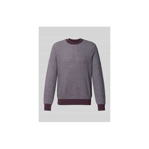 Sweter z dzianiny z prążkowanymi wykończeniami model ‘Aspoki’ ze sklepu Peek&Cloppenburg  w kategorii Swetry męskie - zdjęcie 178160124