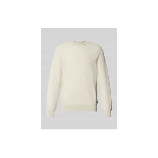 Sweter z dzianiny z prążkowanymi wykończeniami model ‘Aspoki’ ze sklepu Peek&Cloppenburg  w kategorii Swetry męskie - zdjęcie 178160282