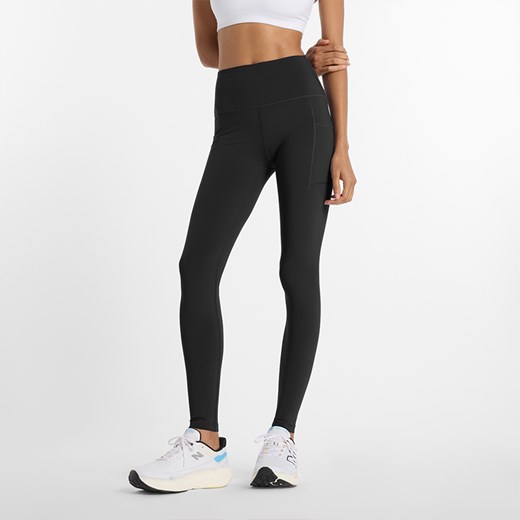 Legginsy damskie New Balance WP51275BK – czarne ze sklepu New Balance Poland w kategorii Spodnie damskie - zdjęcie 178162354