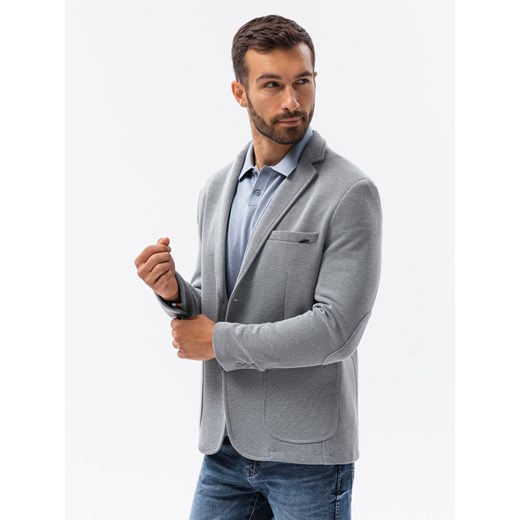 Marynarka męska casual - szara V2 M56 XL wyprzedaż ombre