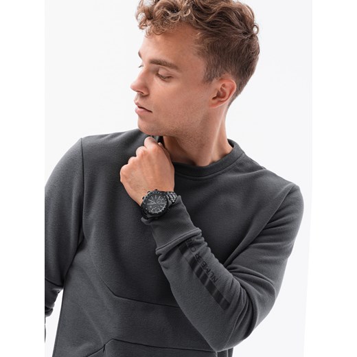 Bluza męska z kieszenią zapinaną na zamek - grafitowa V5 B1349 L promocja ombre