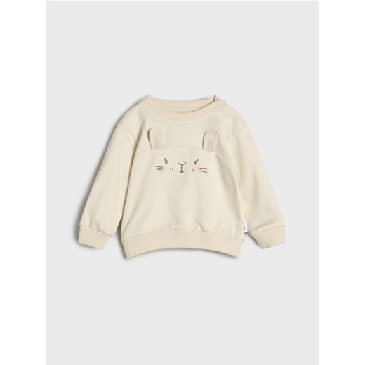 Sinsay - Bluza z aplikacjami 3d - kremowy Sinsay 74 Sinsay