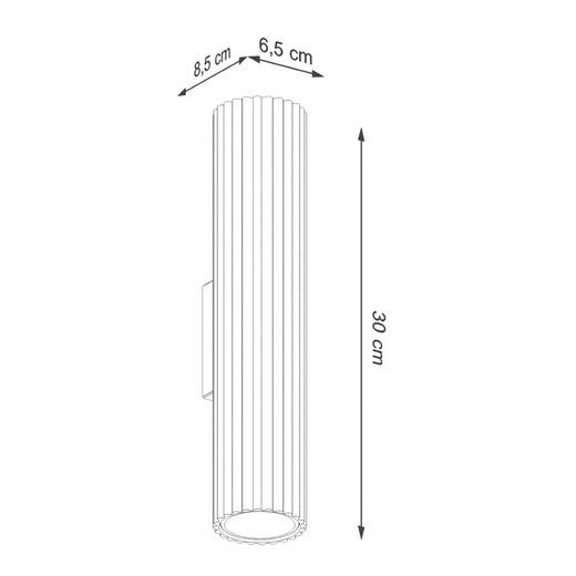 Czarny metalowy kinkiet karbowany - D289-Avium Sollux One Size Edinos.pl