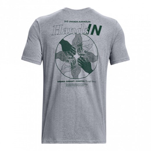 Męski t-shirt z nadrukiem Under Armour UA We All Play Our Part Short Sleeve - szary ze sklepu Sportstylestory.com w kategorii T-shirty męskie - zdjęcie 178169691