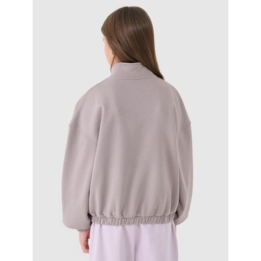 Dziewczęca bluza dresowa rozpinana bez kaptura 4F 4FJRSS25TSWSF2058 - beżowa 4f Junior 152 Sportstylestory.com