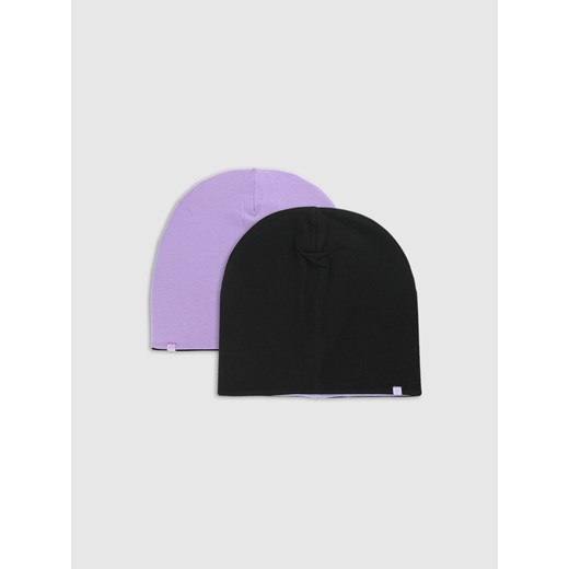 Dziecięca czapka beanie dwustronna 4F 4FJWSS25ACAPU505 - fioletowa ze sklepu Sportstylestory.com w kategorii Czapki dziecięce - zdjęcie 178170471