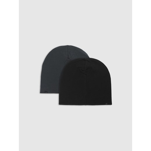 Dziecięca czapka beanie dwustronna 4F 4FJWSS25ACAPU505 - szara ze sklepu Sportstylestory.com w kategorii Czapki dziecięce - zdjęcie 178170480