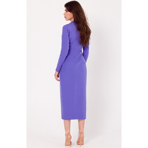 Sukienka midi z asymetrycznym dekoltem jasnofioletowa K178, Kolor jasnofioletowy, Rozmiar M, makover - id: 177984 - marki Makover - 178173200 Sukienka midi z asymetrycznym dekoltem jasnofioletowa K178, Kolor jasnofioletowy, Rozmiar M, makover ze sklepu Intymna w kategorii Sukienki - zdjęcie 178173200