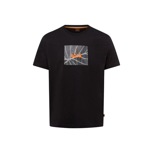 BOSS Orange Koszulka męska - Te_InJungle Mężczyźni Bawełna czarny nadruk ze sklepu vangraaf w kategorii T-shirty męskie - zdjęcie 178173484
