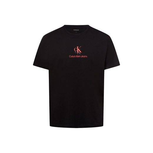 Calvin Klein Jeans Koszulka męska Mężczyźni Bawełna czarny jednolity ze sklepu vangraaf w kategorii T-shirty męskie - zdjęcie 178173530