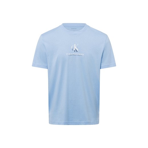 Calvin Klein Jeans Koszulka męska Mężczyźni Bawełna jasnoniebieski jednolity ze sklepu vangraaf w kategorii T-shirty męskie - zdjęcie 178173531