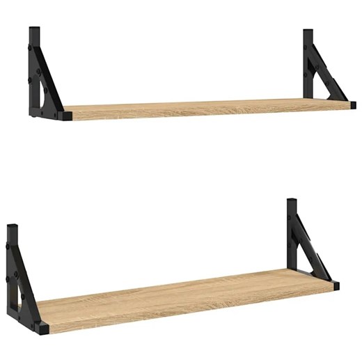 Zestaw dwóch półek 60 cm dąb sonoma - Sarea ze sklepu Edinos.pl w kategorii Półki - zdjęcie 178175462