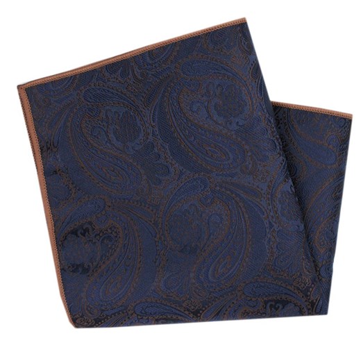 Męska, Elegancka Poszetka - Alties - Granatowe Paisley POSZALTTANIA0824 ze sklepu JegoSzafa.pl w kategorii Poszetki i butonierki - zdjęcie 178178763