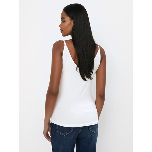 Mohito - Czarny top z wiskozą - biały Mohito S Mohito