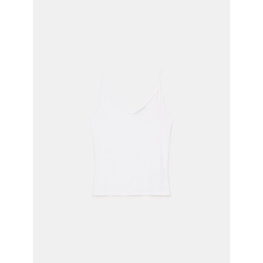 Mohito - Czarny top z wiskozą - biały Mohito XS Mohito