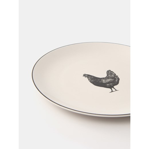 Sinsay - Talerz z ozdobnym nadrukiem - biały Sinsay One Size Sinsay