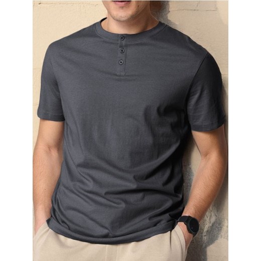 Sinsay - Koszulka henley - szary ze sklepu Sinsay w kategorii T-shirty męskie - zdjęcie 178179822