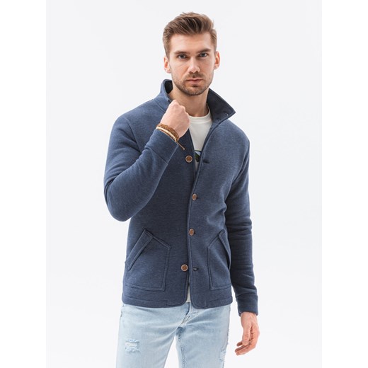 Bluza męska rozpinana bez kaptura - jeansowa CARMELO XL wyprzedaż ombre