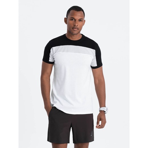 T-shirt męski bawełniany - czarny V1 S1631 M okazja ombre