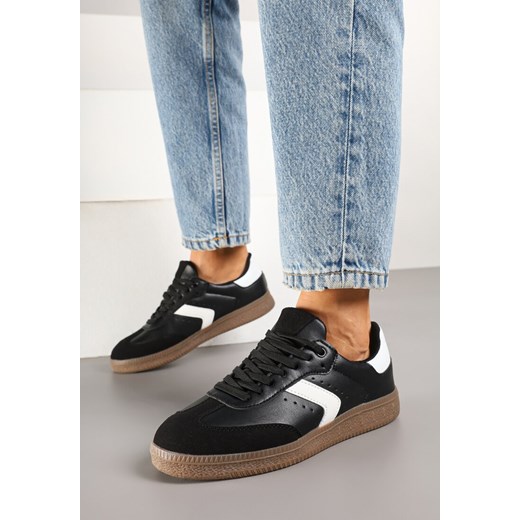 Czarne Sneakersy w Stylu Tenisówek z Perforacją Aranaria ze sklepu born2be.pl w kategorii Buty sportowe damskie - zdjęcie 178182863