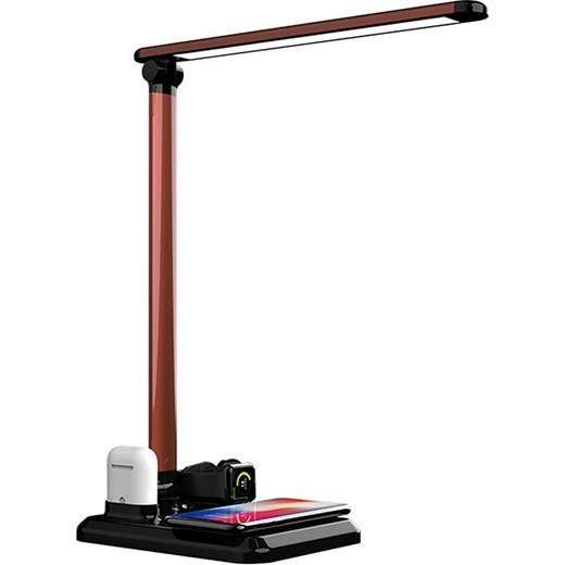 SmartCase Lampa stołowa LED 4w1 w kolorze brązowym ze stacją dokującą ze sklepu Limango Polska w kategorii Lampy stołowe - zdjęcie 178183563