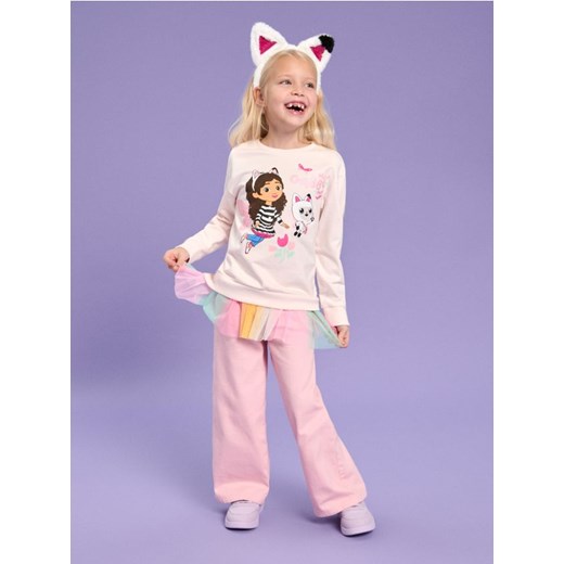 Sinsay - Bluza z tiulową baskinką Koci domek Gabi - kremowy ze sklepu Sinsay w kategorii Bluzy dziewczęce - zdjęcie 178187292