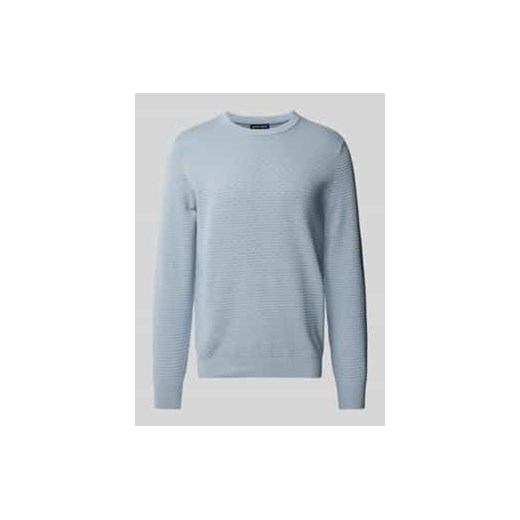 Sweter z dzianiny z prążkowanymi wykończeniami ze sklepu Peek&Cloppenburg  w kategorii Swetry męskie - zdjęcie 178187380