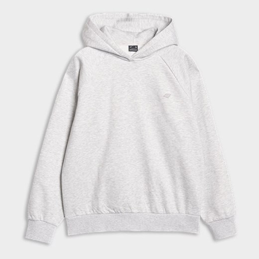 Bluza dresowa nierozpinana z kapturem uniseks 4F 4FWSS25TSWSU1547 - szara ze sklepu Sportstylestory.com w kategorii Bluzy damskie - zdjęcie 178188013