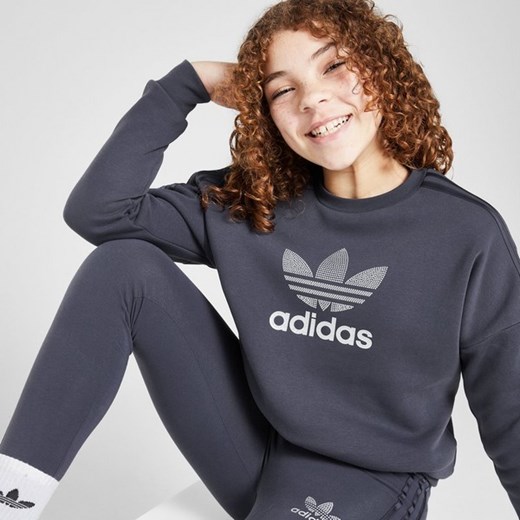 ADIDAS BLUZA (G)GLTR TREF 3S CREW BLU G ze sklepu JD Sports  w kategorii Bluzy dziewczęce - zdjęcie 178191841