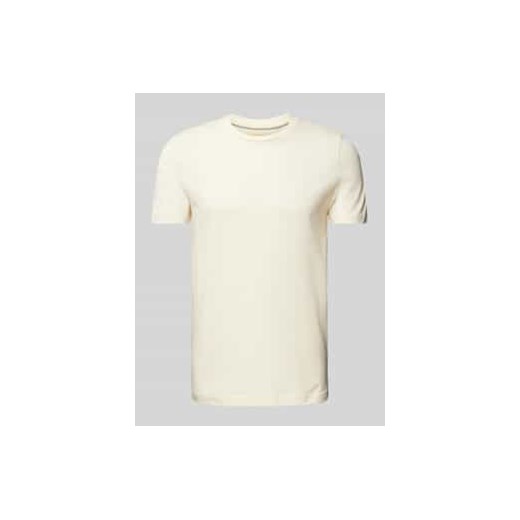 T-shirt z prążkowanym okrągłym dekoltem ze sklepu Peek&Cloppenburg  w kategorii T-shirty męskie - zdjęcie 178197882